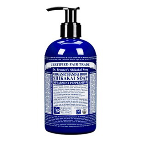 Dr. Bronner's Organic Hand & Body Shikakai Soap Spearmint Peppermint (355mL)